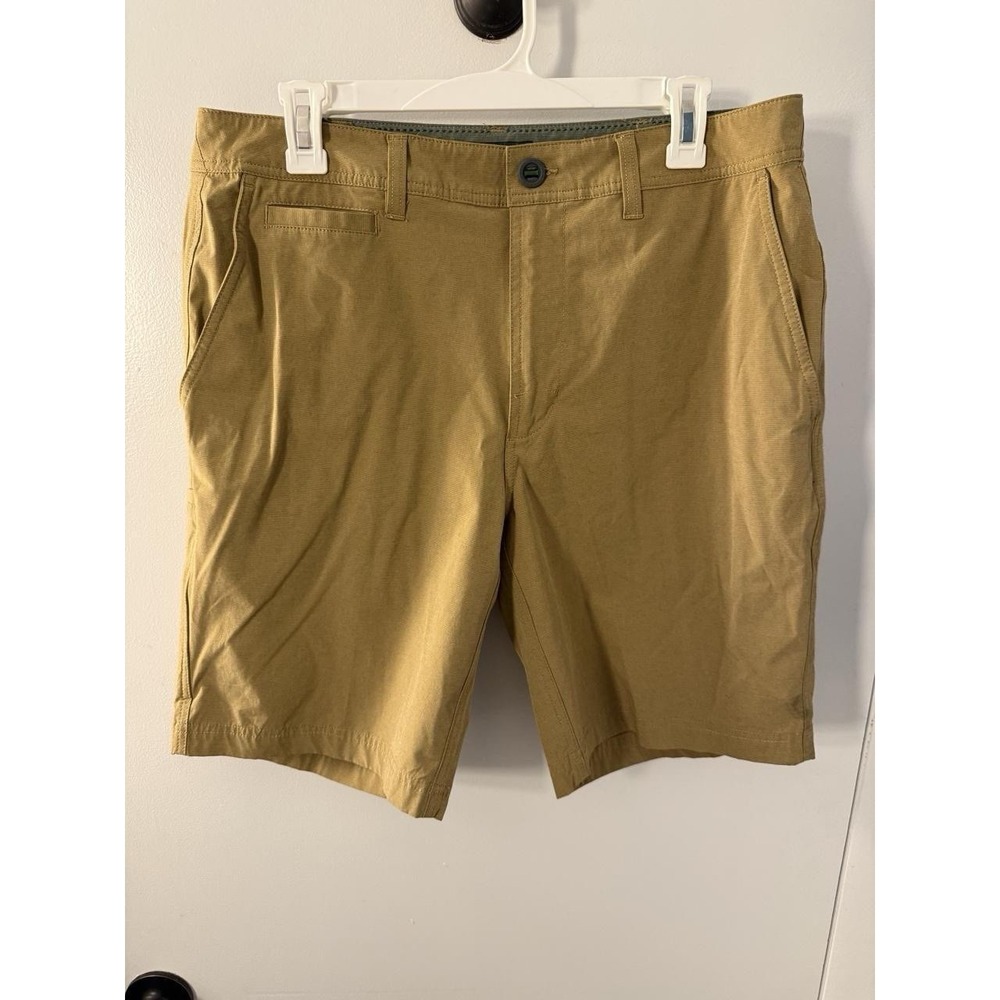 Orvis Mens 34 Lightweight Tech Shorts Tan Khaki Nylon Hiking Fishing Golf